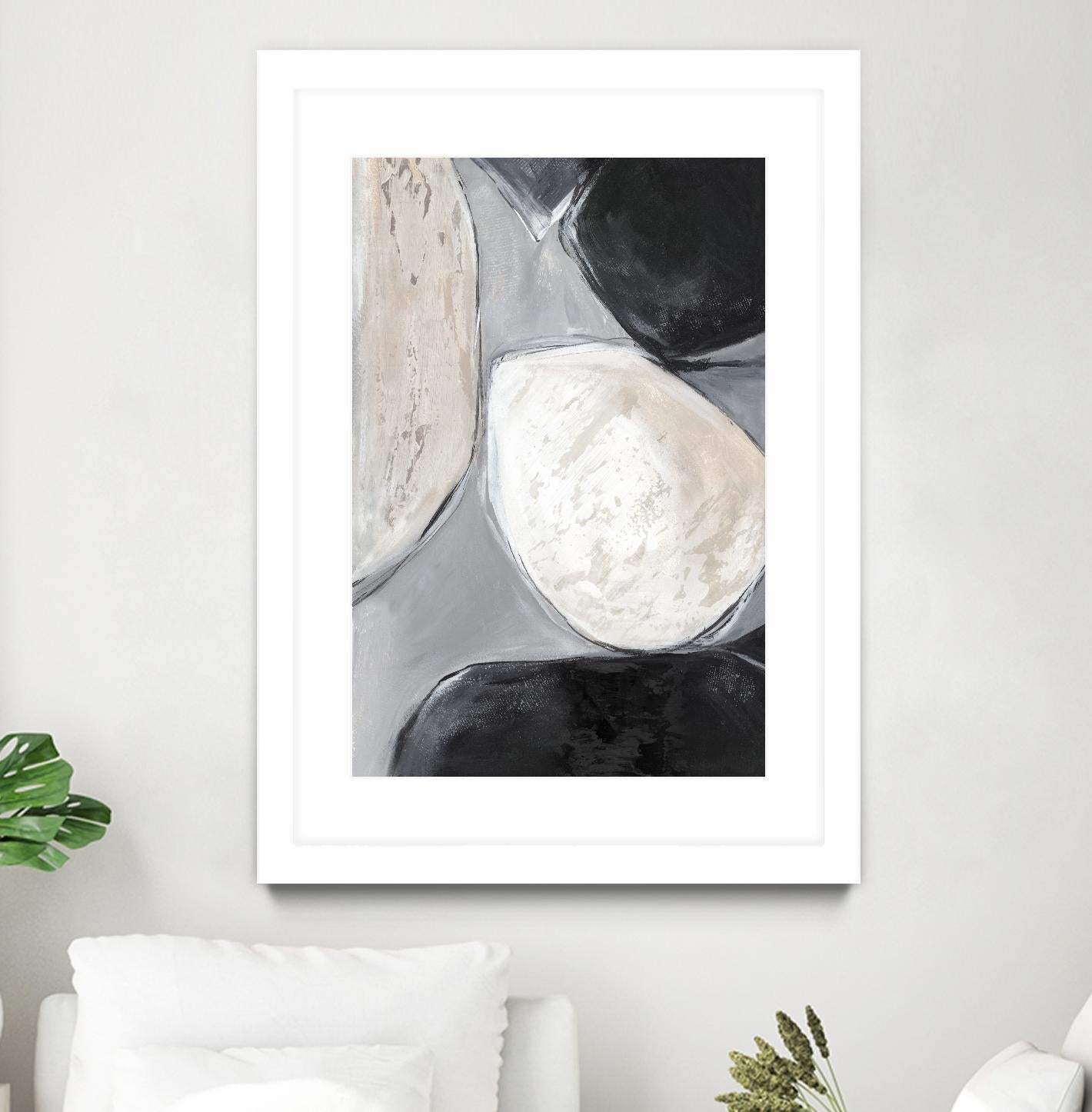 Falling Rocks II by PI Studio on GIANT ART - white shapes abstract