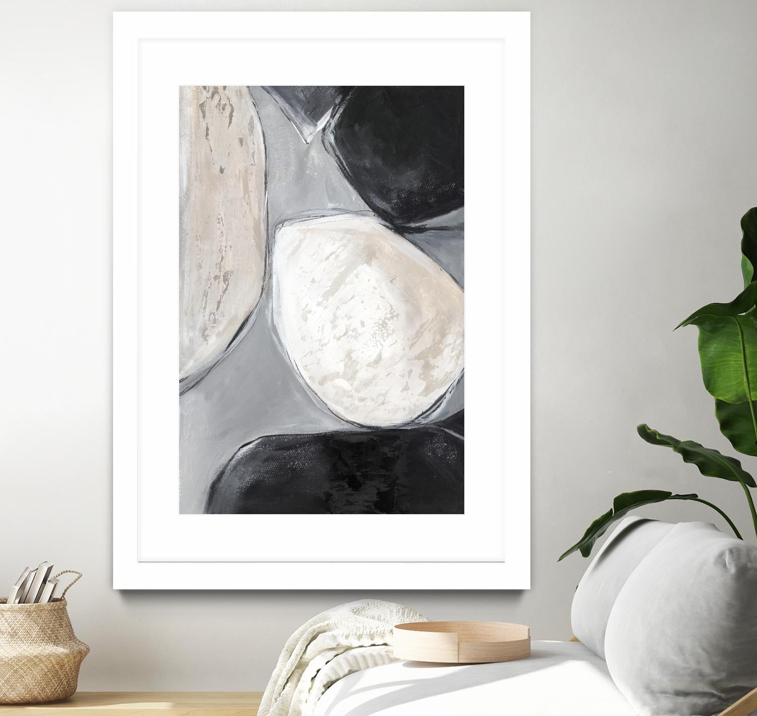 Falling Rocks II by PI Studio on GIANT ART - white shapes abstract