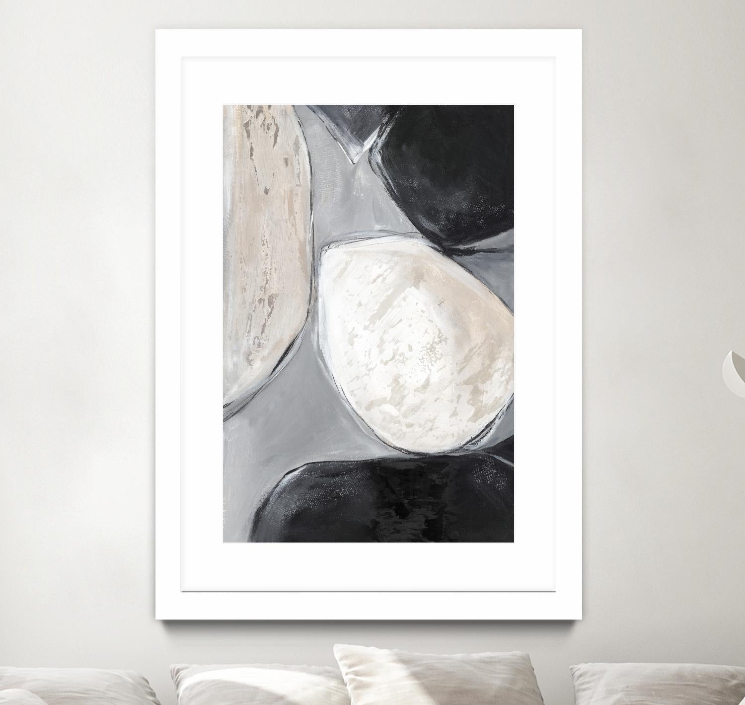 Falling Rocks II by PI Studio on GIANT ART - white shapes abstract