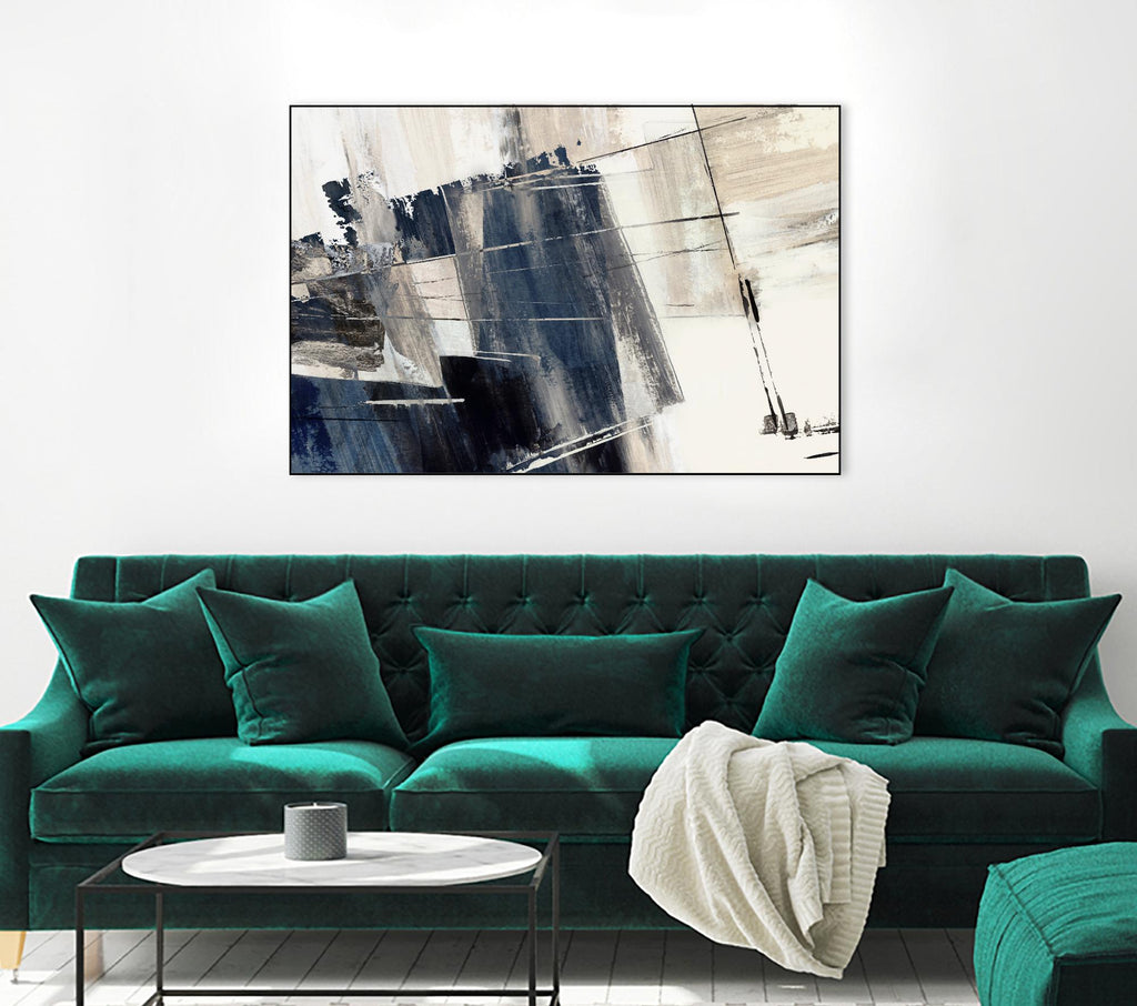Forward Blue by PI Studio on GIANT ART - beige abstract painting