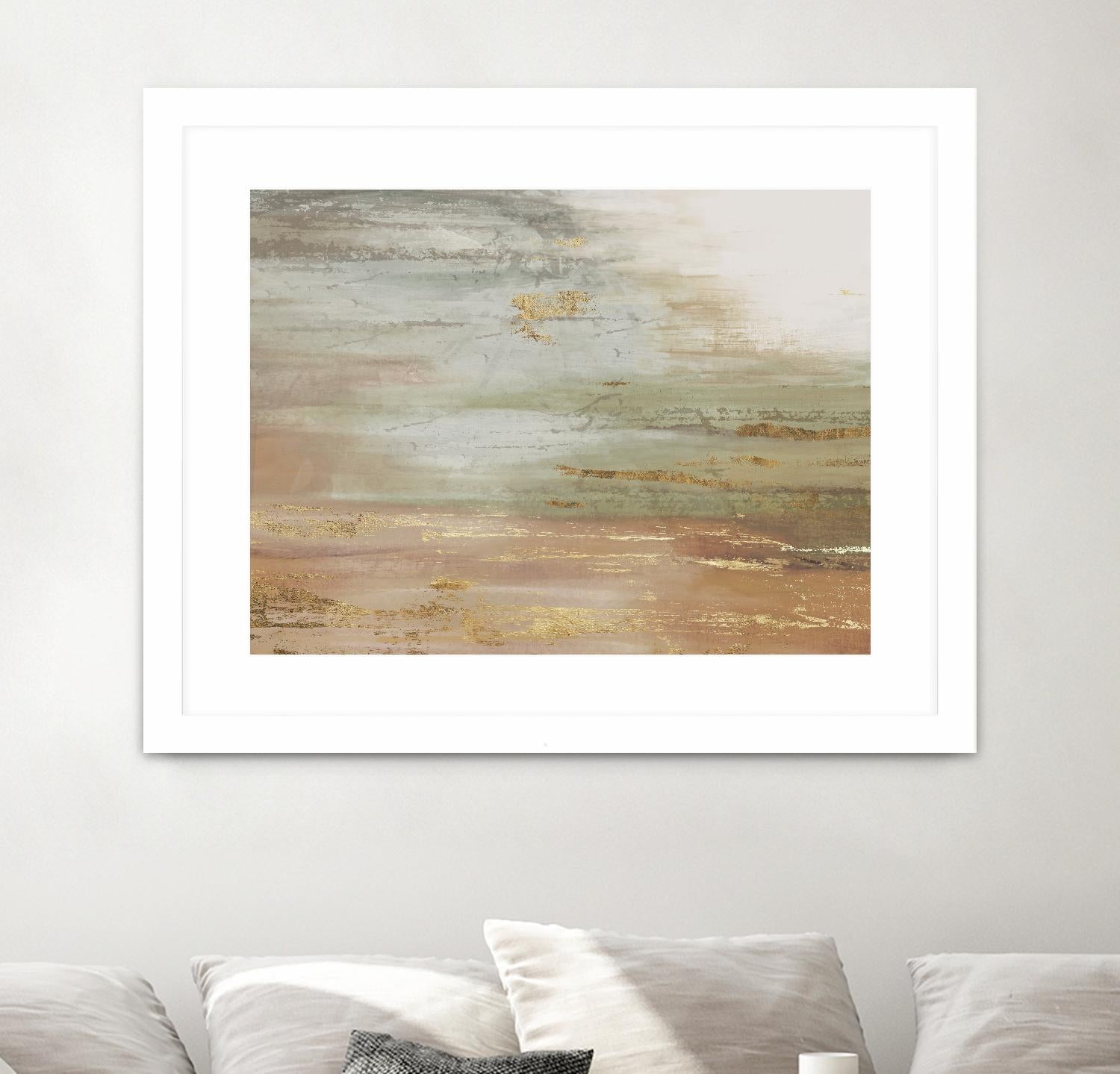 Gold & Blush Coast by PI Studio on GIANT ART - green abstract
