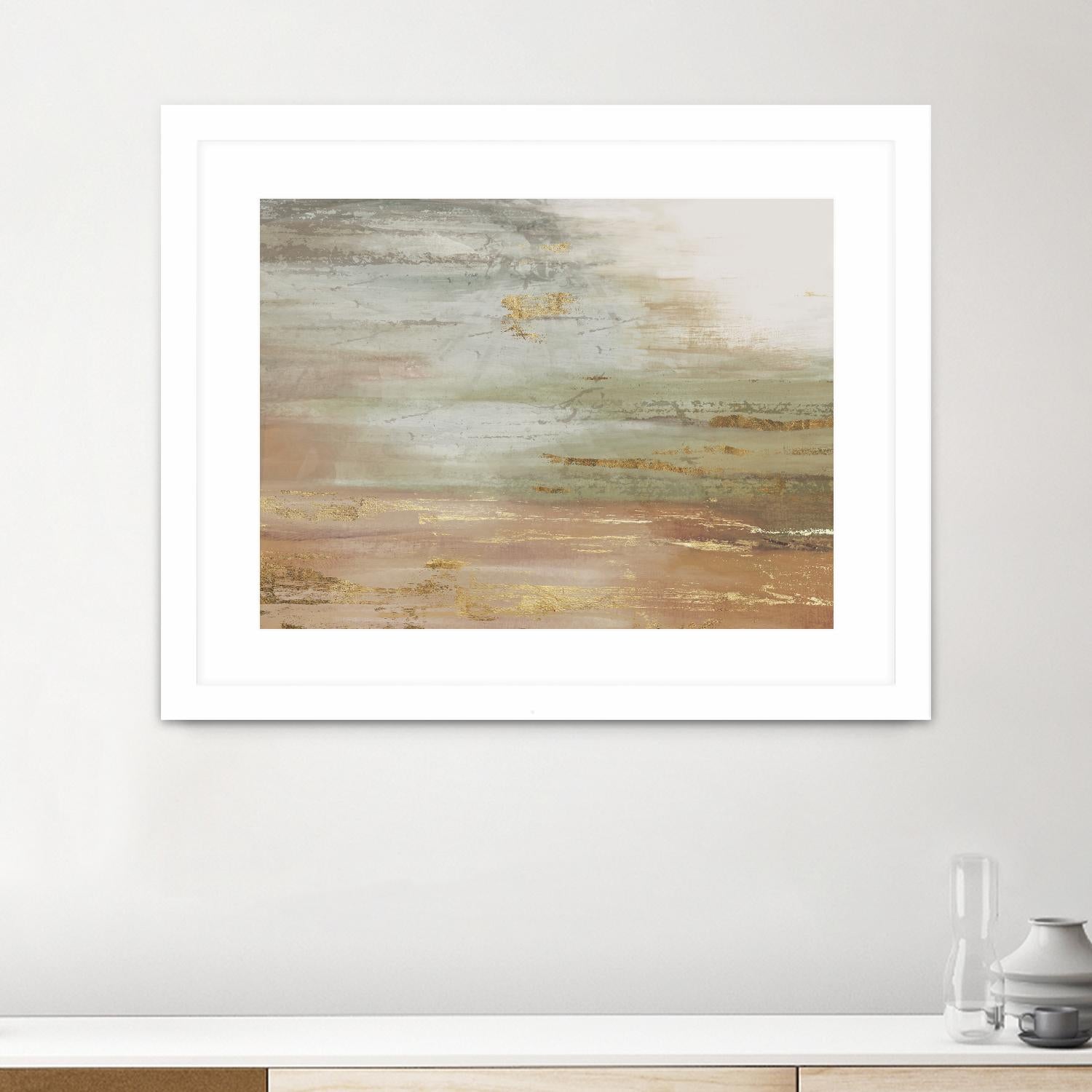 Gold & Blush Coast by PI Studio on GIANT ART - green abstract