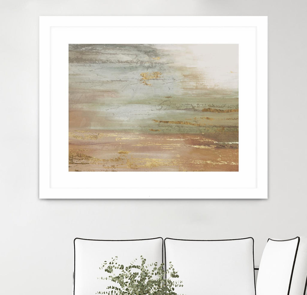 Gold & Blush Coast by PI Studio on GIANT ART - green abstract