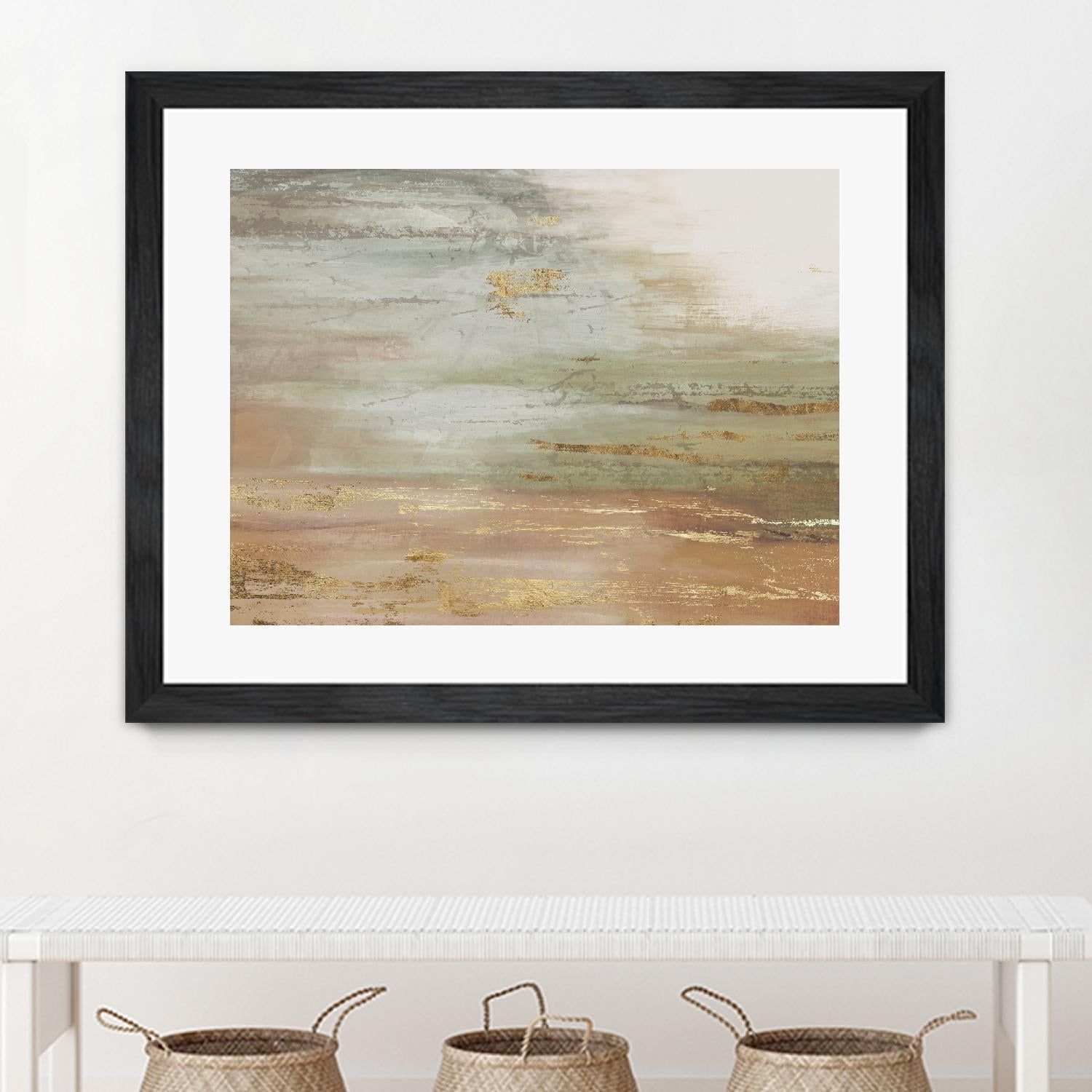 Gold & Blush Coast by PI Studio on GIANT ART - green abstract