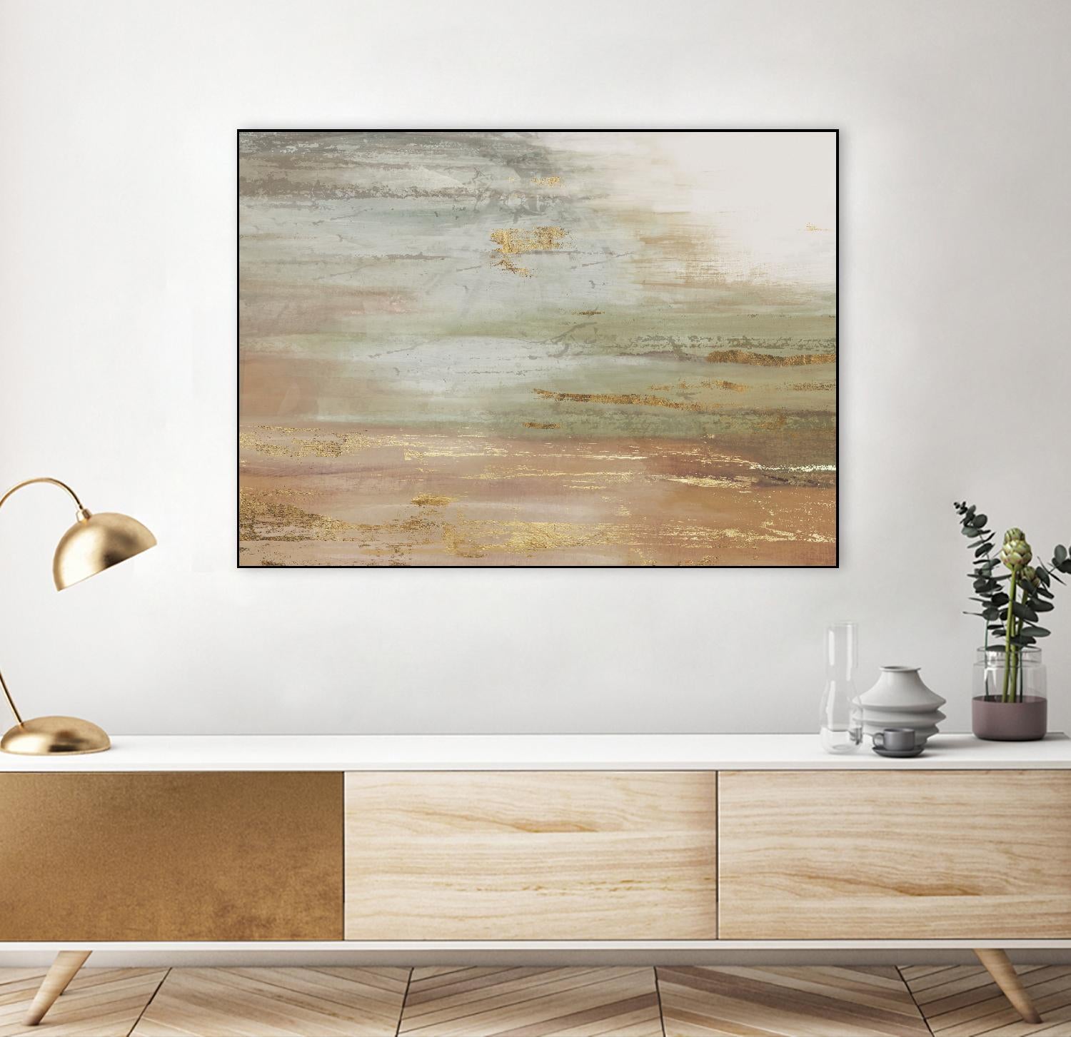 Gold & Blush Coast by PI Studio on GIANT ART - green abstract