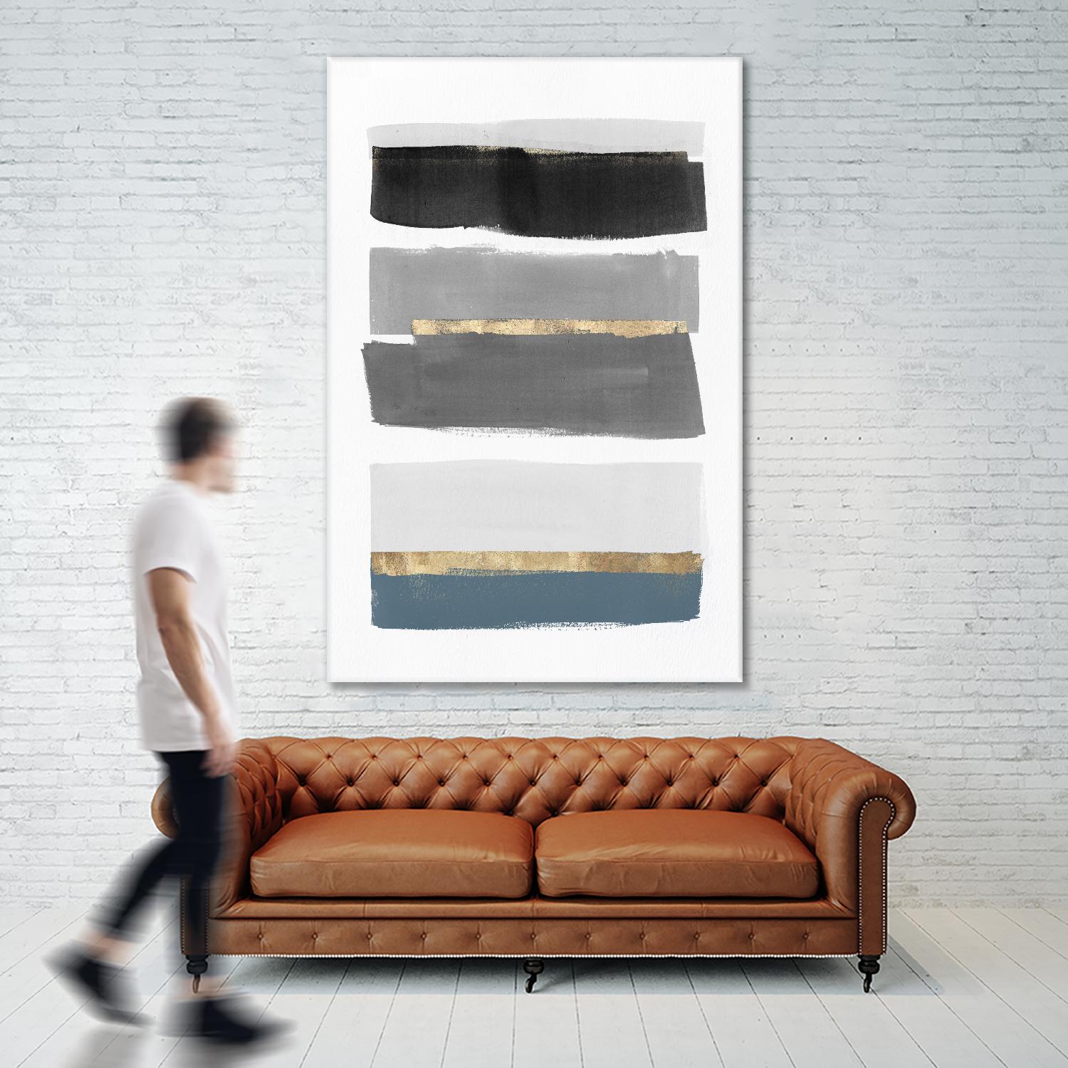 Stacked Stripes III by PI Studio  on GIANT ART - gold shapes stripes