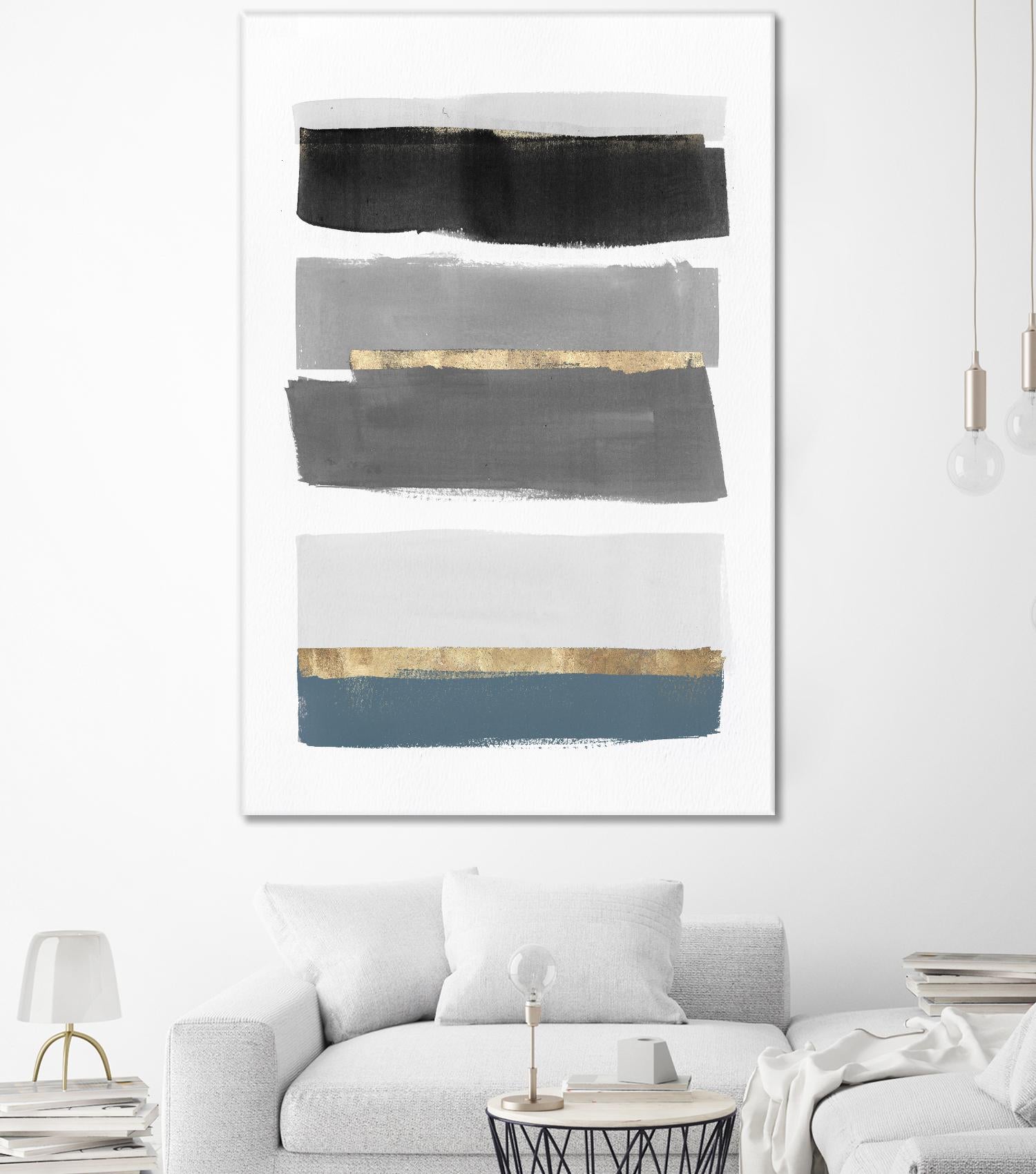 Stacked Stripes III by PI Studio  on GIANT ART - gold shapes stripes