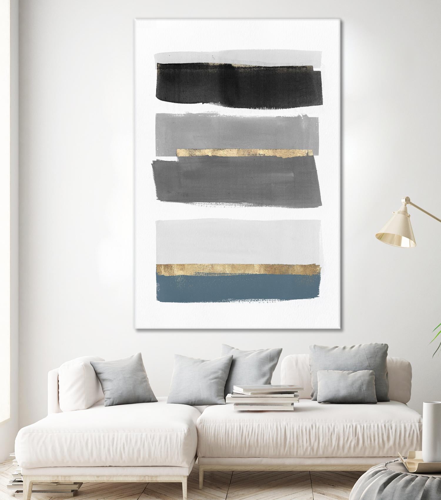 Stacked Stripes III by PI Studio  on GIANT ART - gold shapes stripes