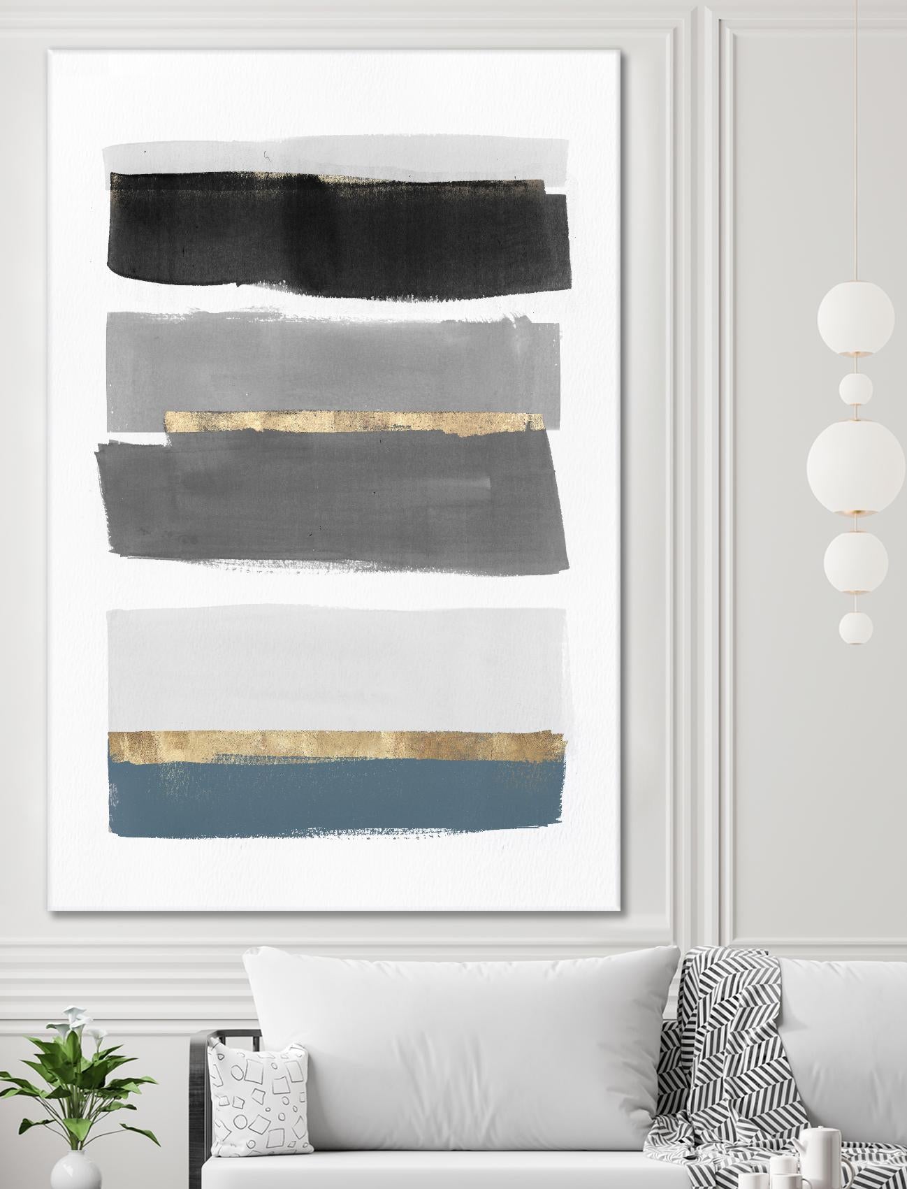 Stacked Stripes III by PI Studio  on GIANT ART - gold shapes stripes