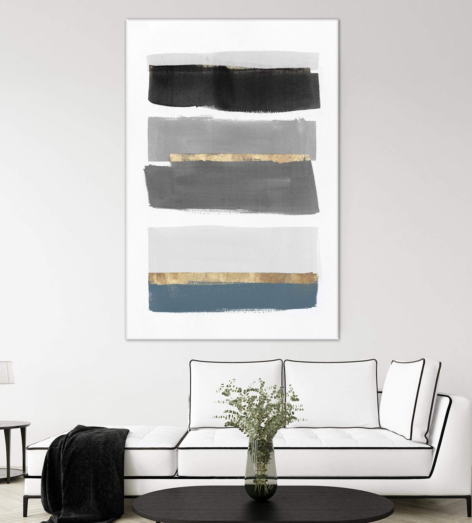 Stacked Stripes III by PI Studio  on GIANT ART - gold shapes stripes