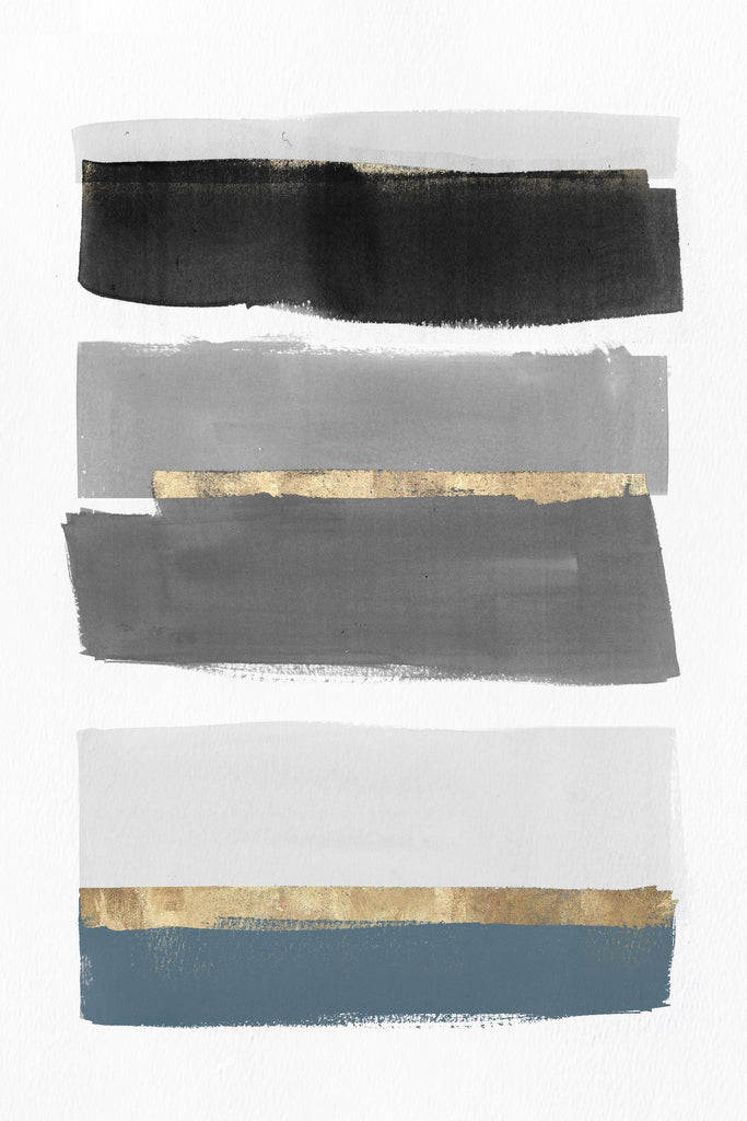Stacked Stripes III par PI Studio sur GIANT ART - formes dorées rayures