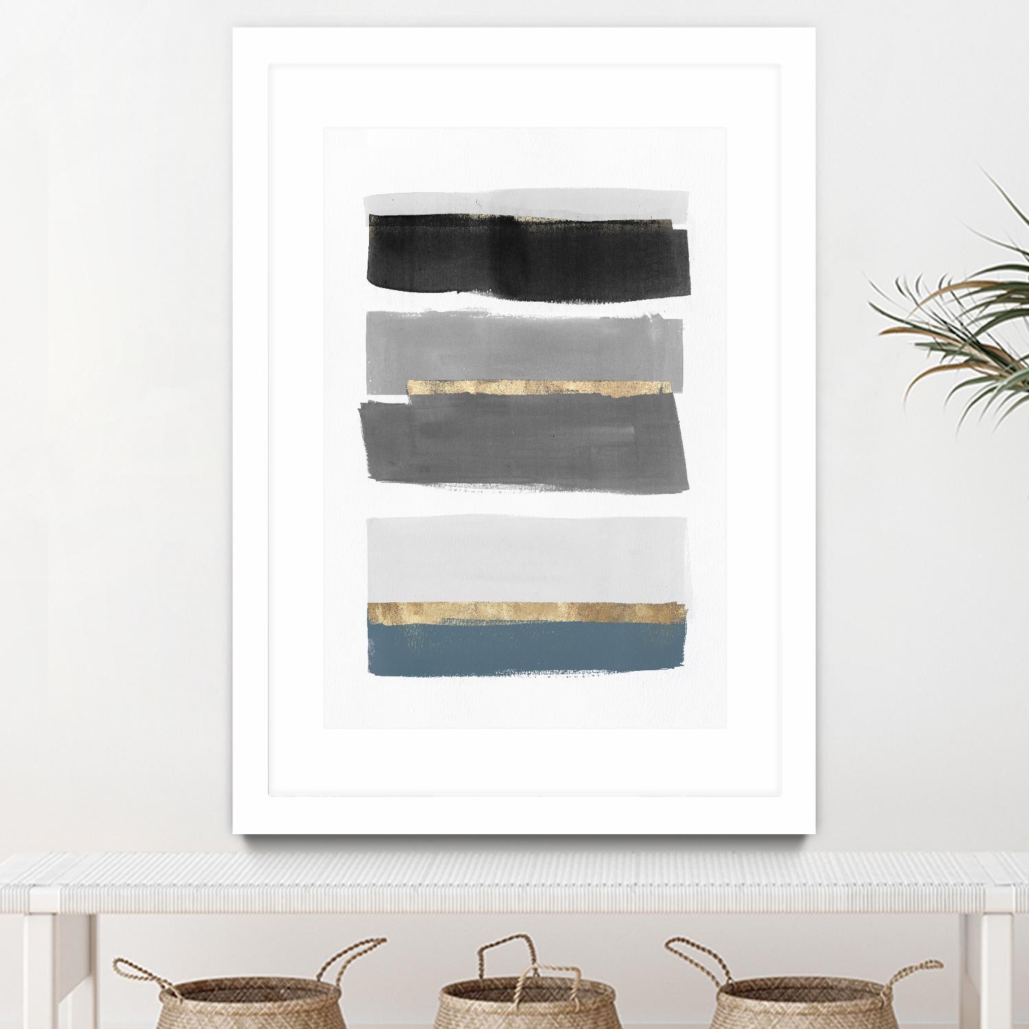 Stacked Stripes III by PI Studio  on GIANT ART - gold shapes stripes