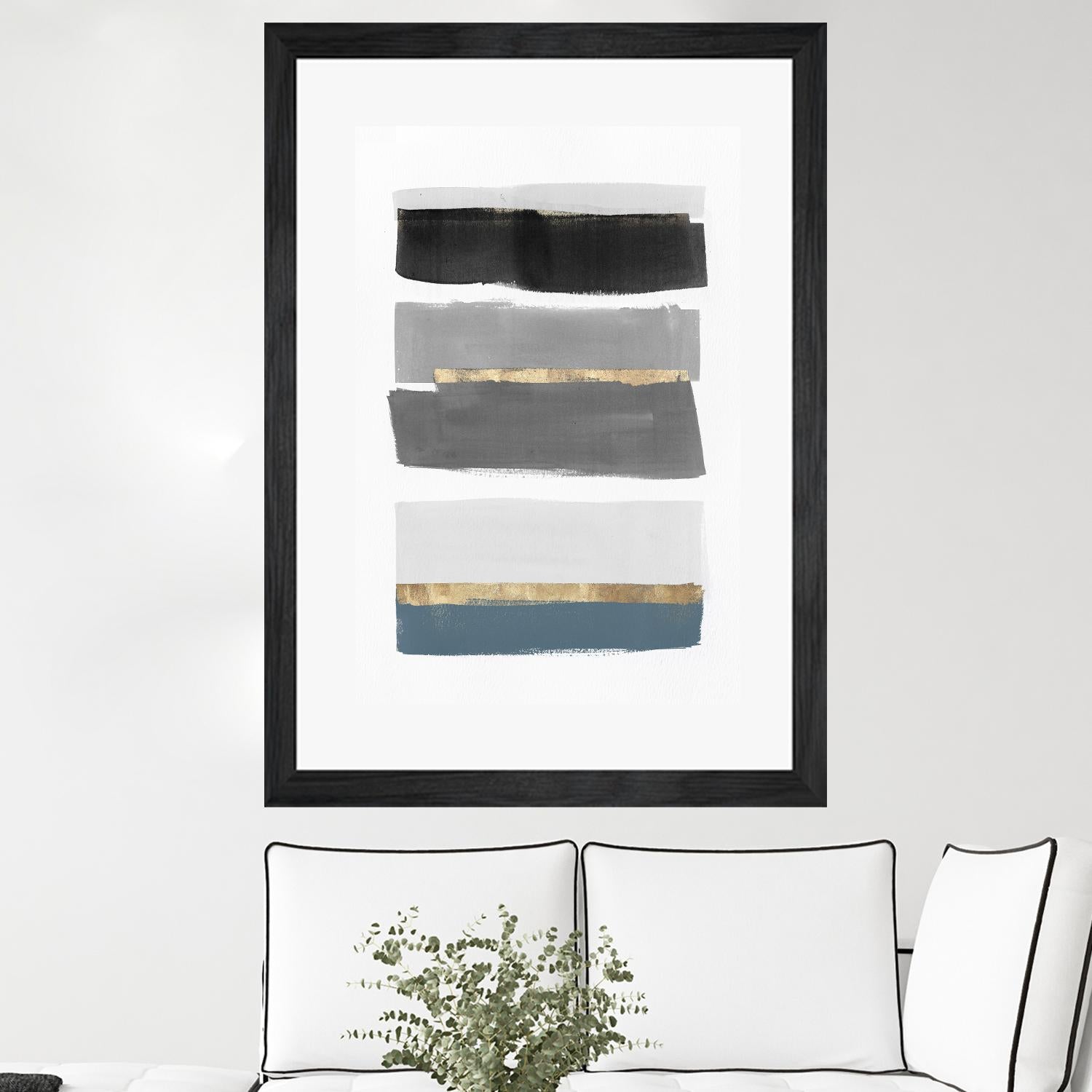 Stacked Stripes III by PI Studio  on GIANT ART - gold shapes stripes