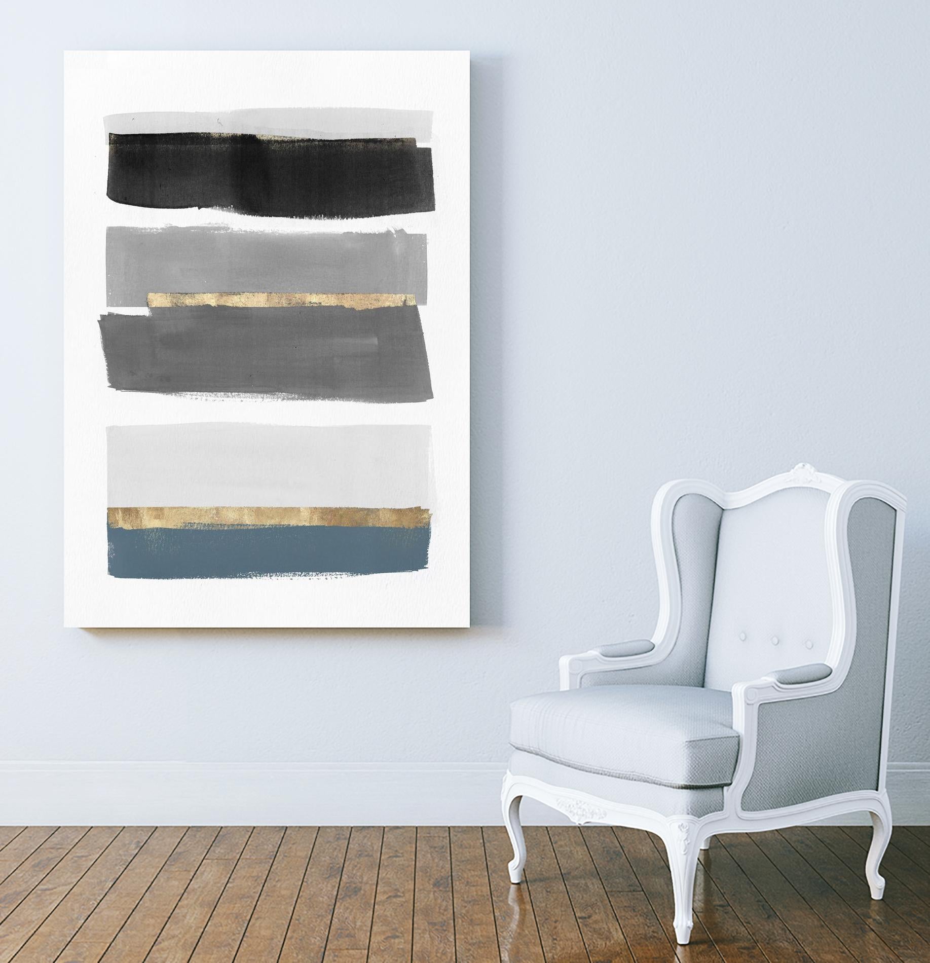 Stacked Stripes III by PI Studio  on GIANT ART - gold shapes stripes