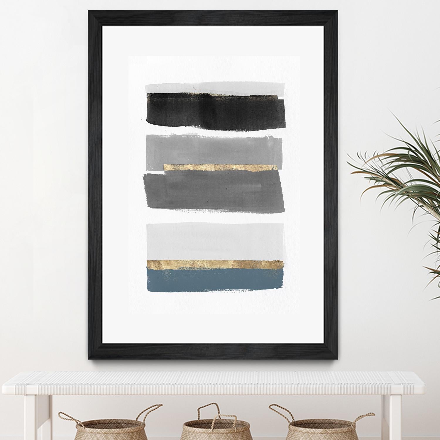 Stacked Stripes III by PI Studio  on GIANT ART - gold shapes stripes