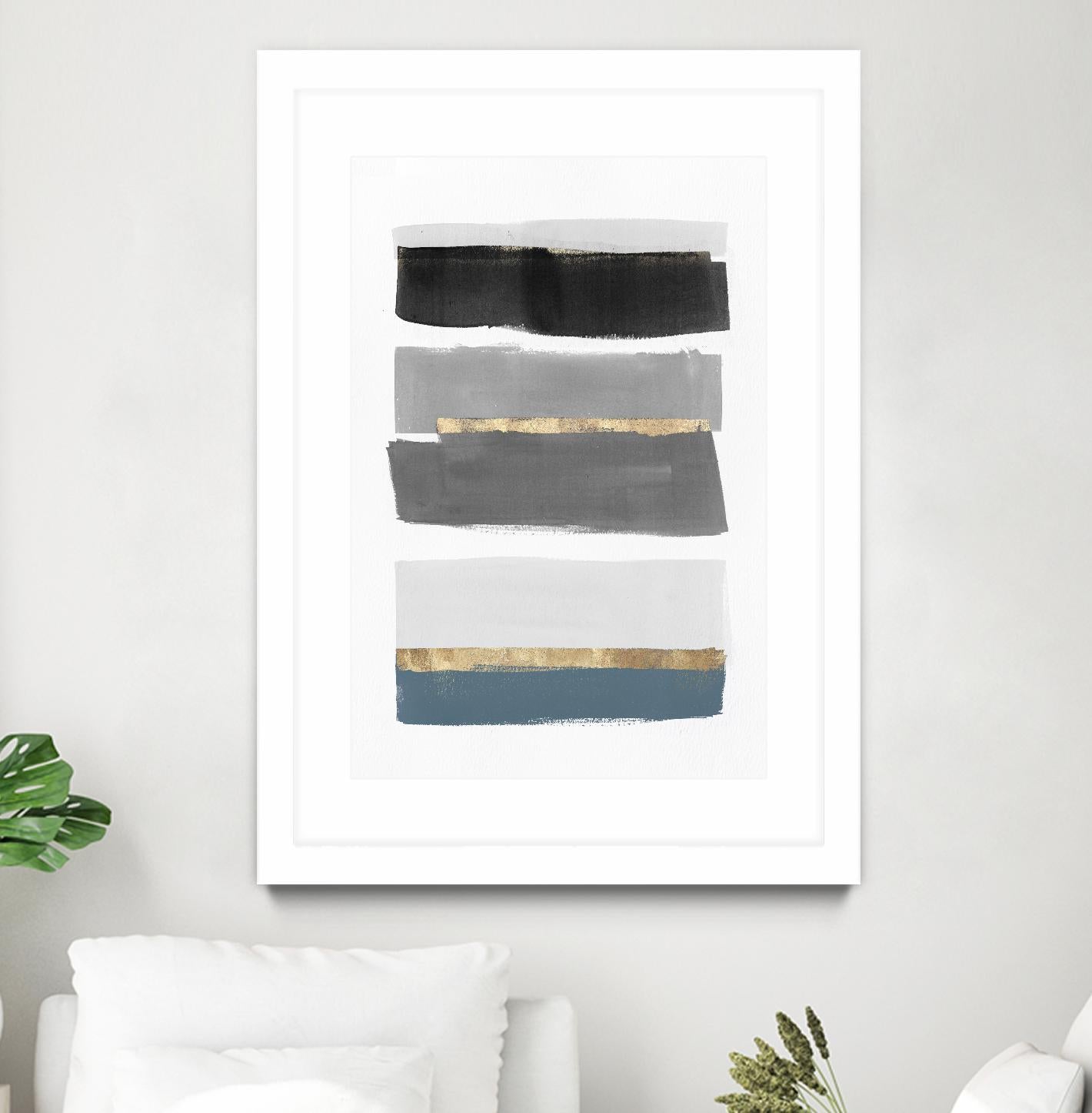 Stacked Stripes III by PI Studio  on GIANT ART - gold shapes stripes