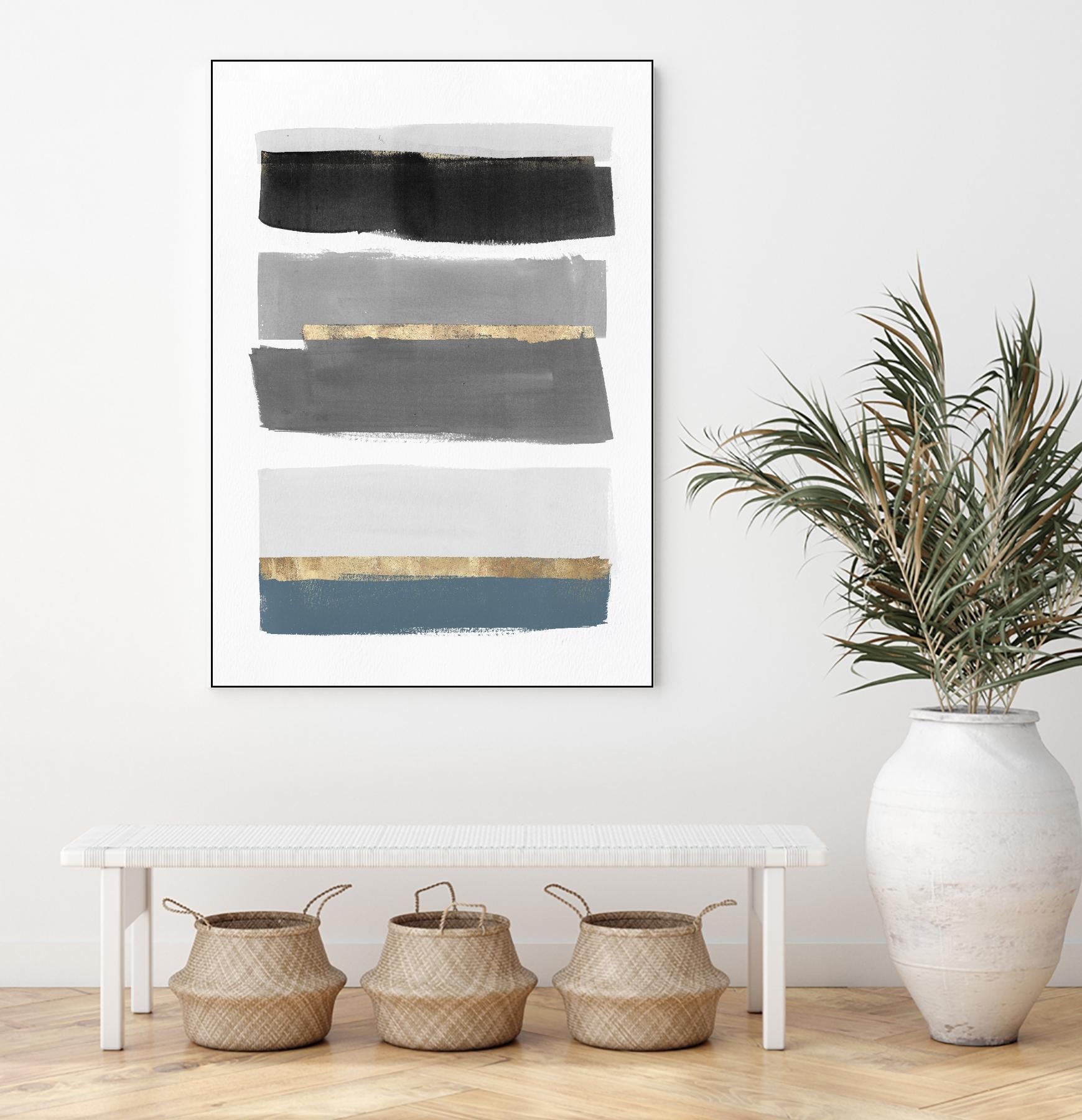 Stacked Stripes III by PI Studio  on GIANT ART - gold shapes stripes