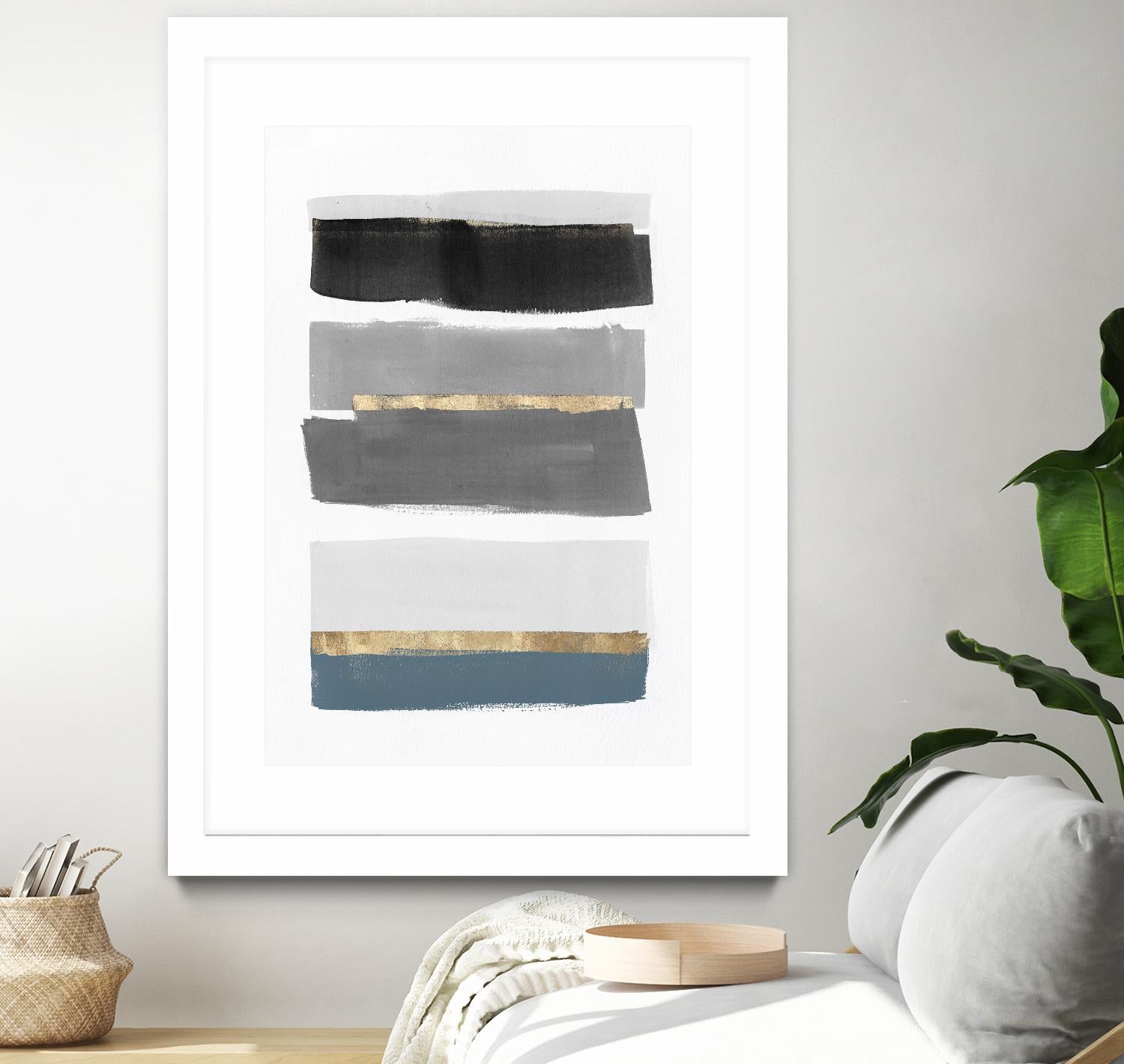 Stacked Stripes III by PI Studio  on GIANT ART - gold shapes stripes