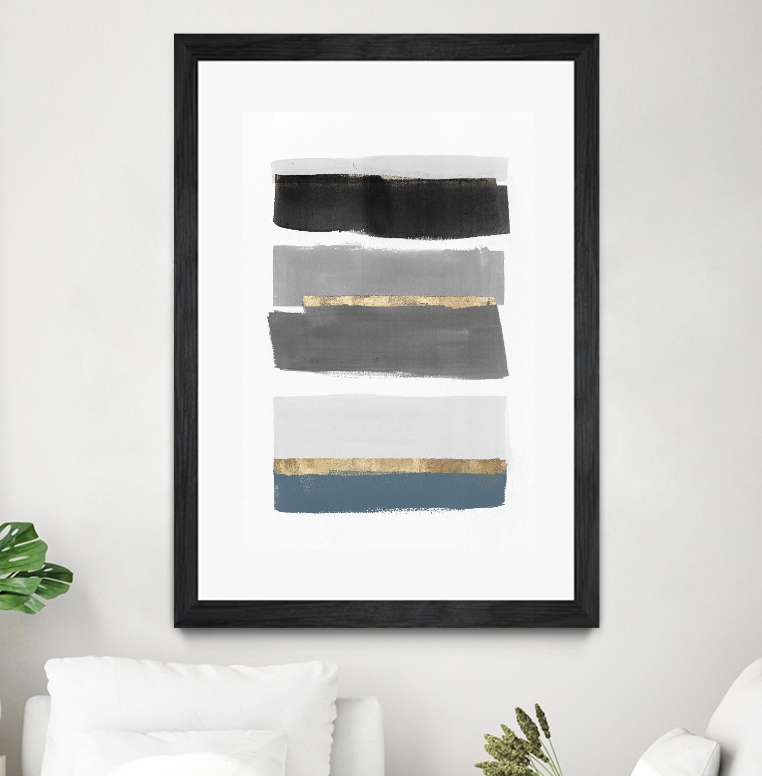 Stacked Stripes III by PI Studio  on GIANT ART - gold shapes stripes