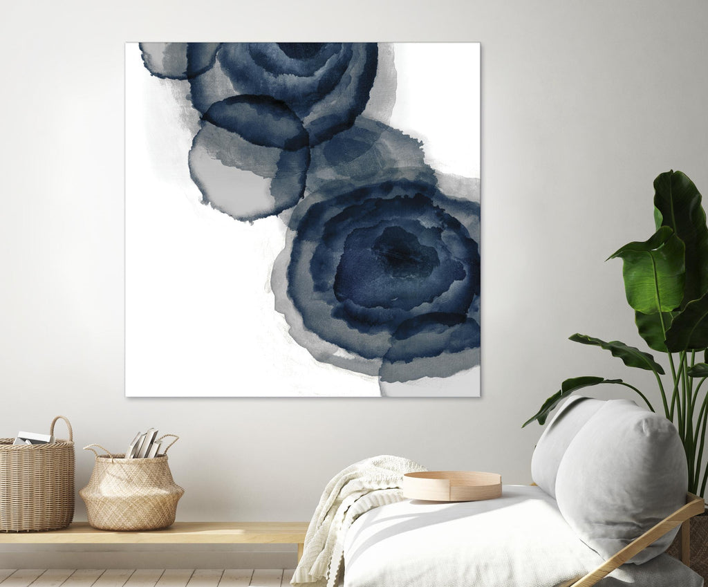 Blotted Ink I by Tom Reeves on GIANT ART - blue abstract