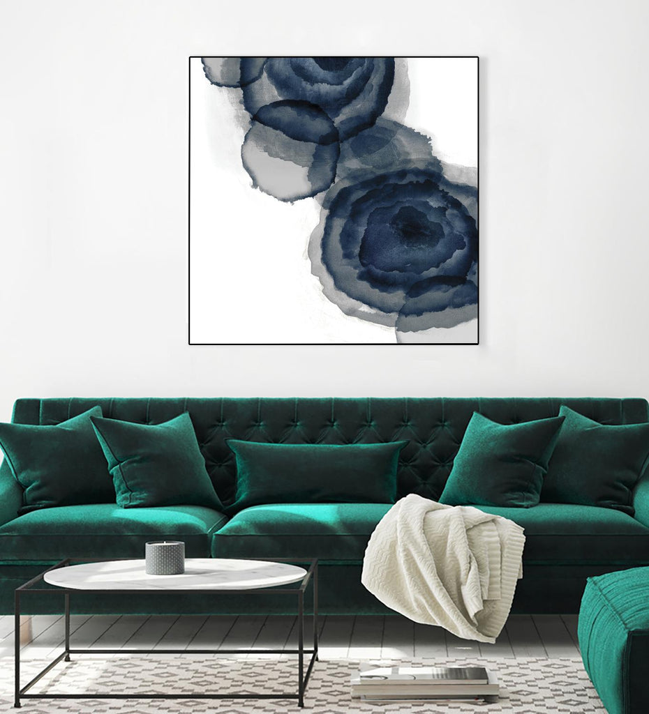 Blotted Ink I by Tom Reeves on GIANT ART - blue abstract