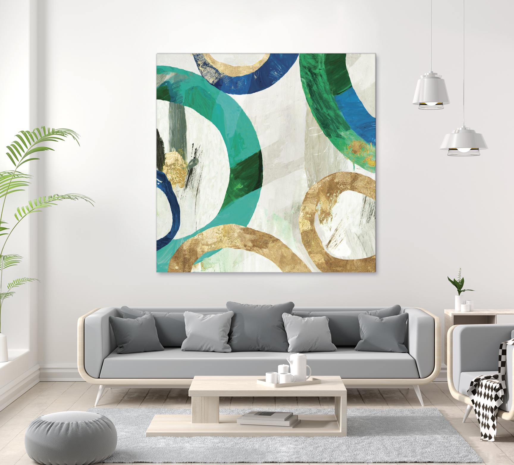 Green Rings I by Tom Reeves on GIANT ART - green abstract