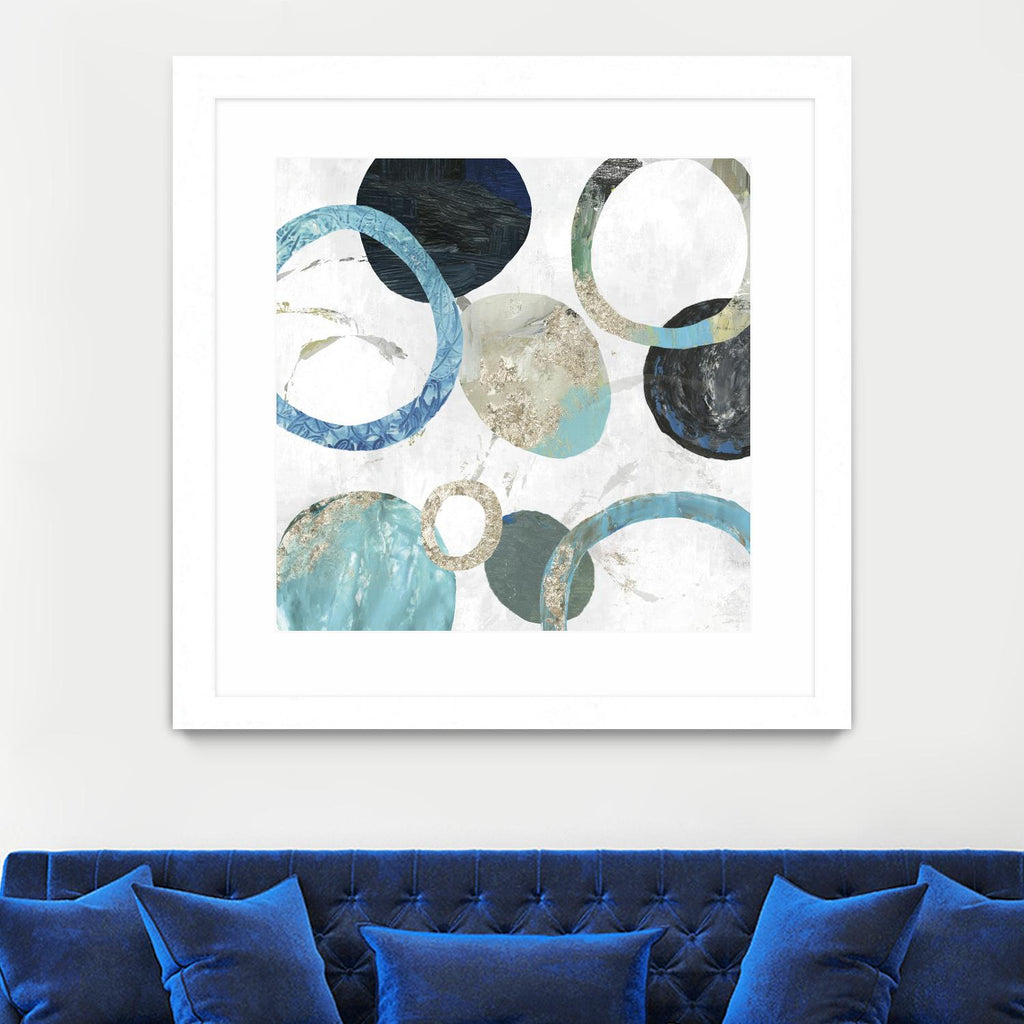 Rings II par Tom Reeves sur GIANT ART - abstrait bleu