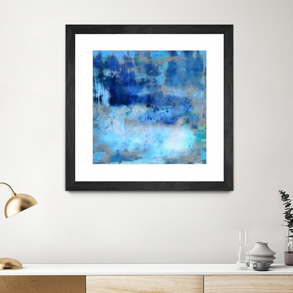 Blue Skies Ahead par Ricki Mountain sur GIANT ART - abstrait bleu