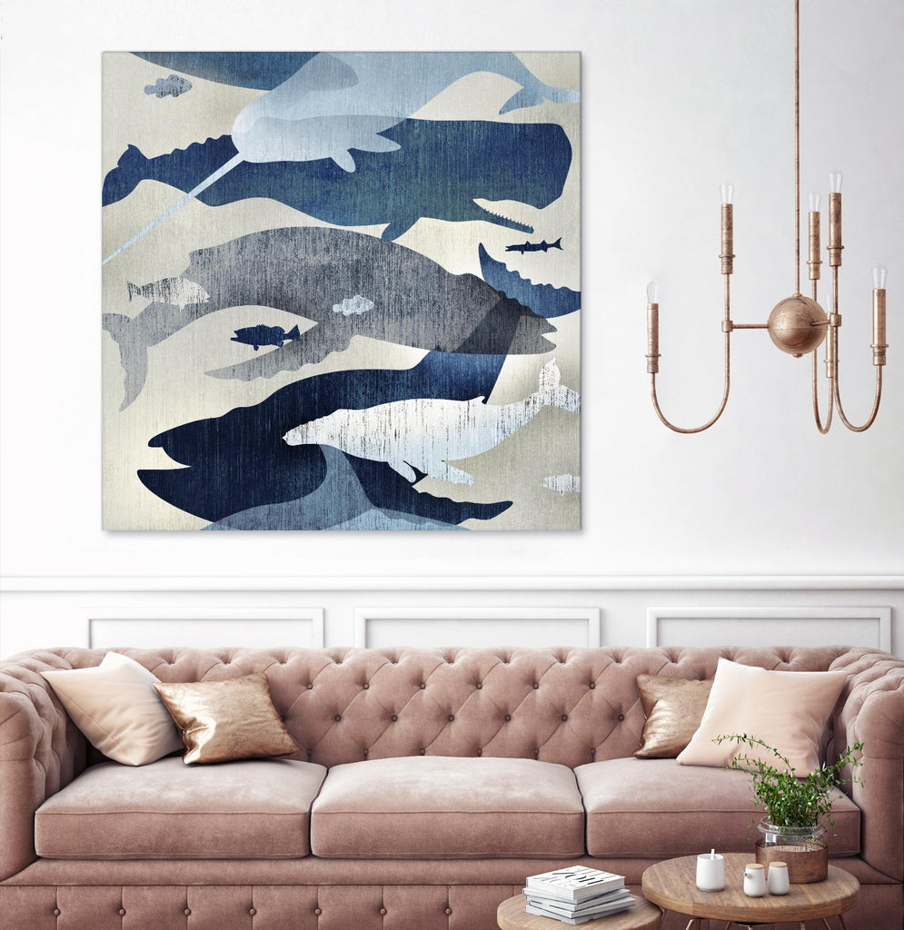 Whale Watching I par Edward Selkirk sur GIANT ART - beige nautique