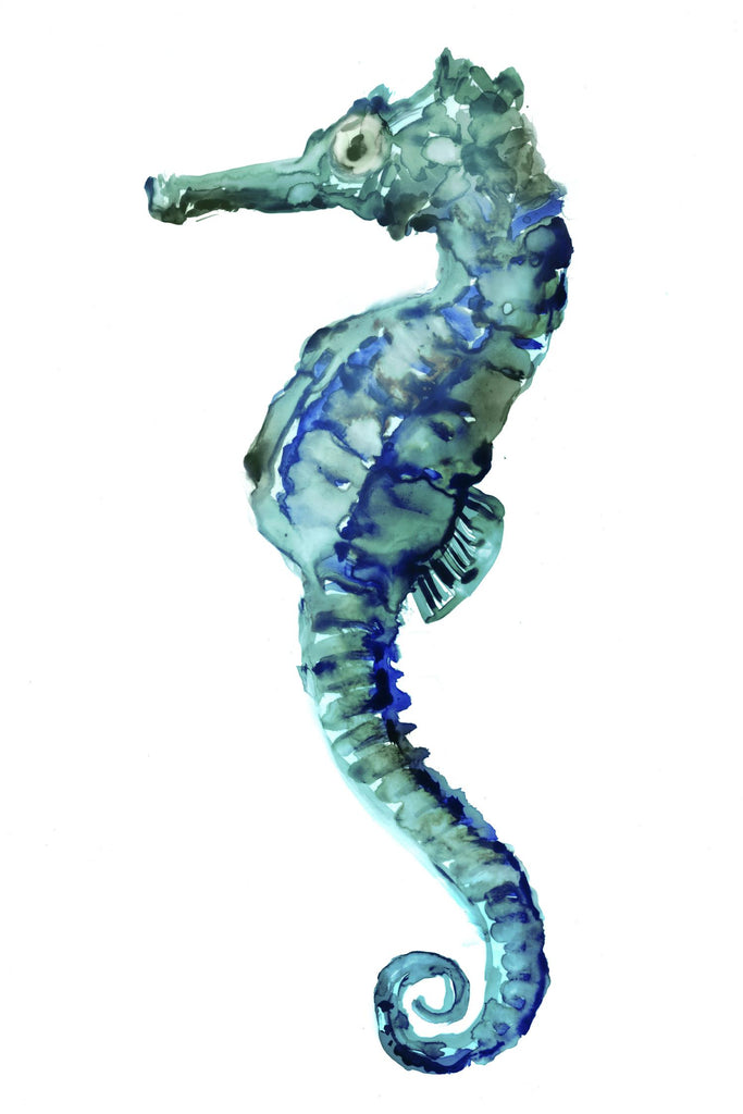 Cheval de mer par Edward Selkirk sur GIANT ART - blanc nautique