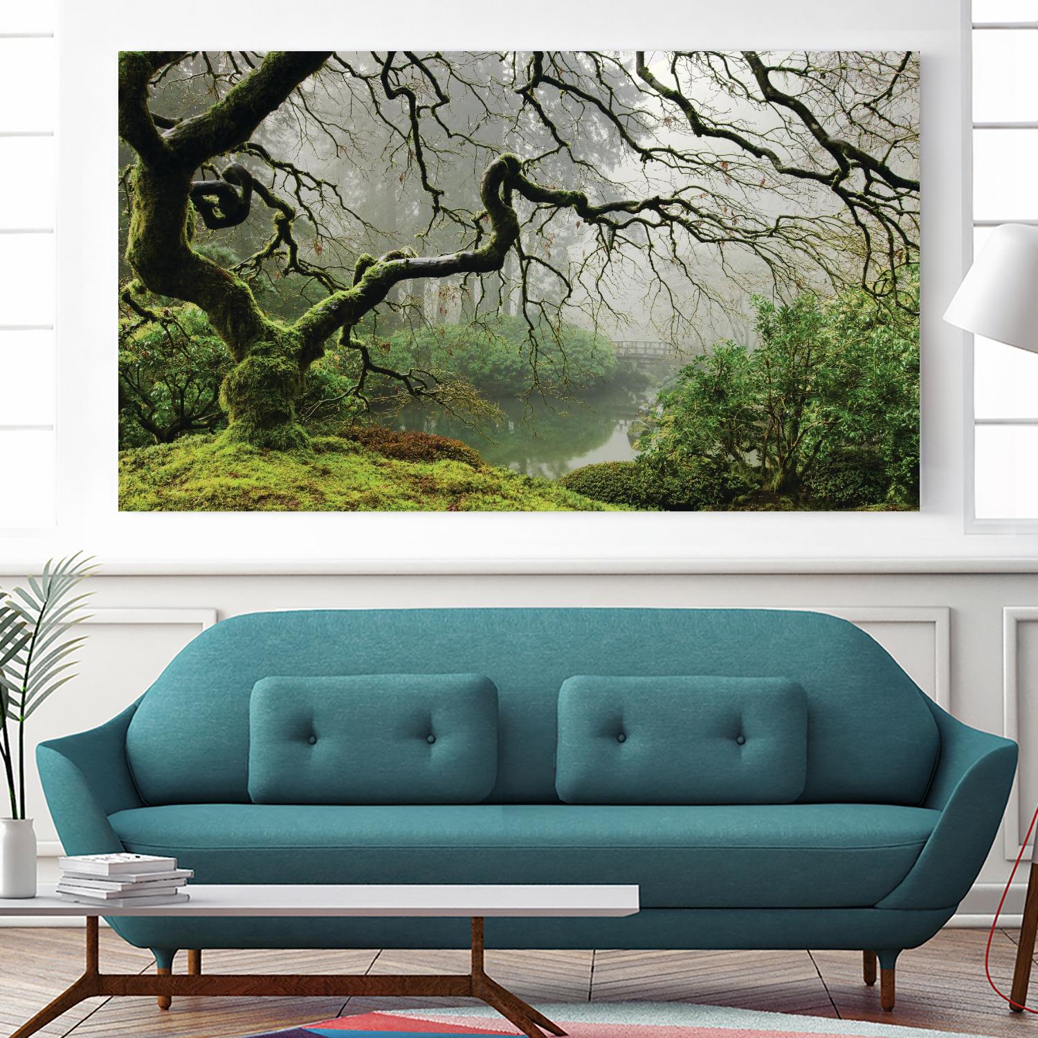 Garden Mist by Don Schwartz on GIANT ART - grey trees