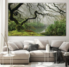Garden Mist by Don Schwartz on GIANT ART - grey trees