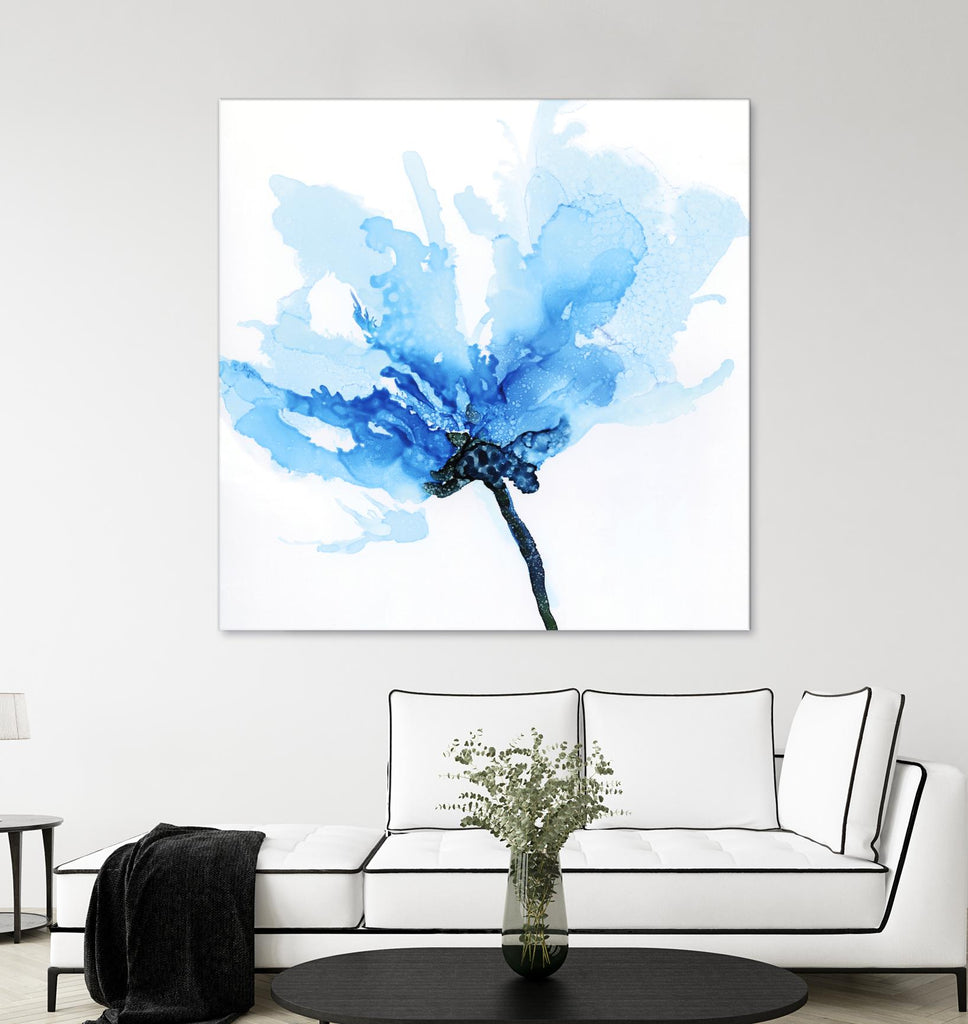 Pavot bleu II de Wendy Kroeker sur GIANT ART - floral blanc