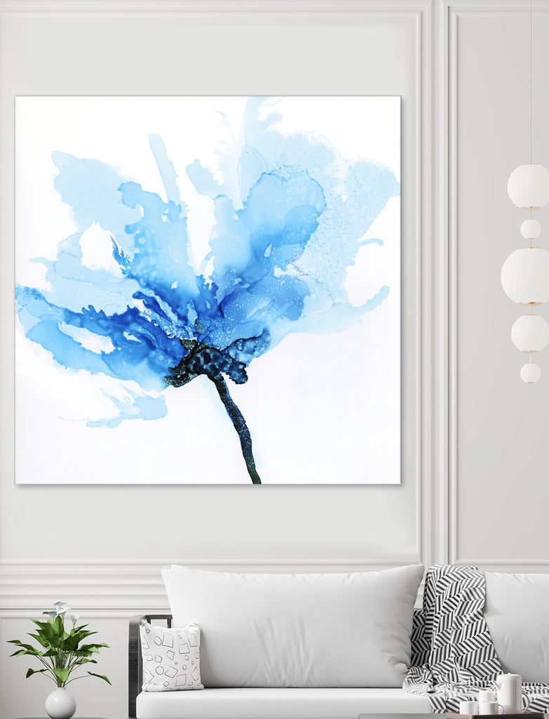 Pavot bleu II de Wendy Kroeker sur GIANT ART - floral blanc
