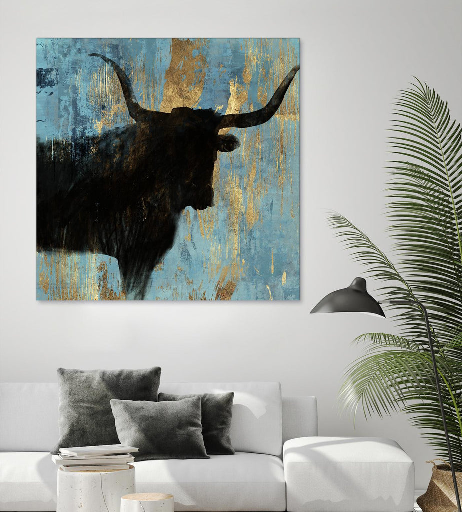 Bison I by Aimee Wilson on GIANT ART - blue contemporary