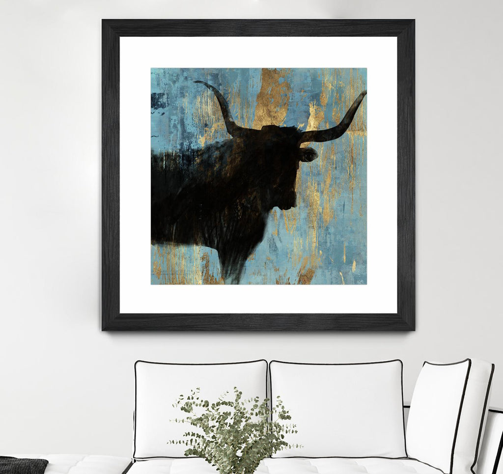 Bison I by Aimee Wilson on GIANT ART - blue contemporary