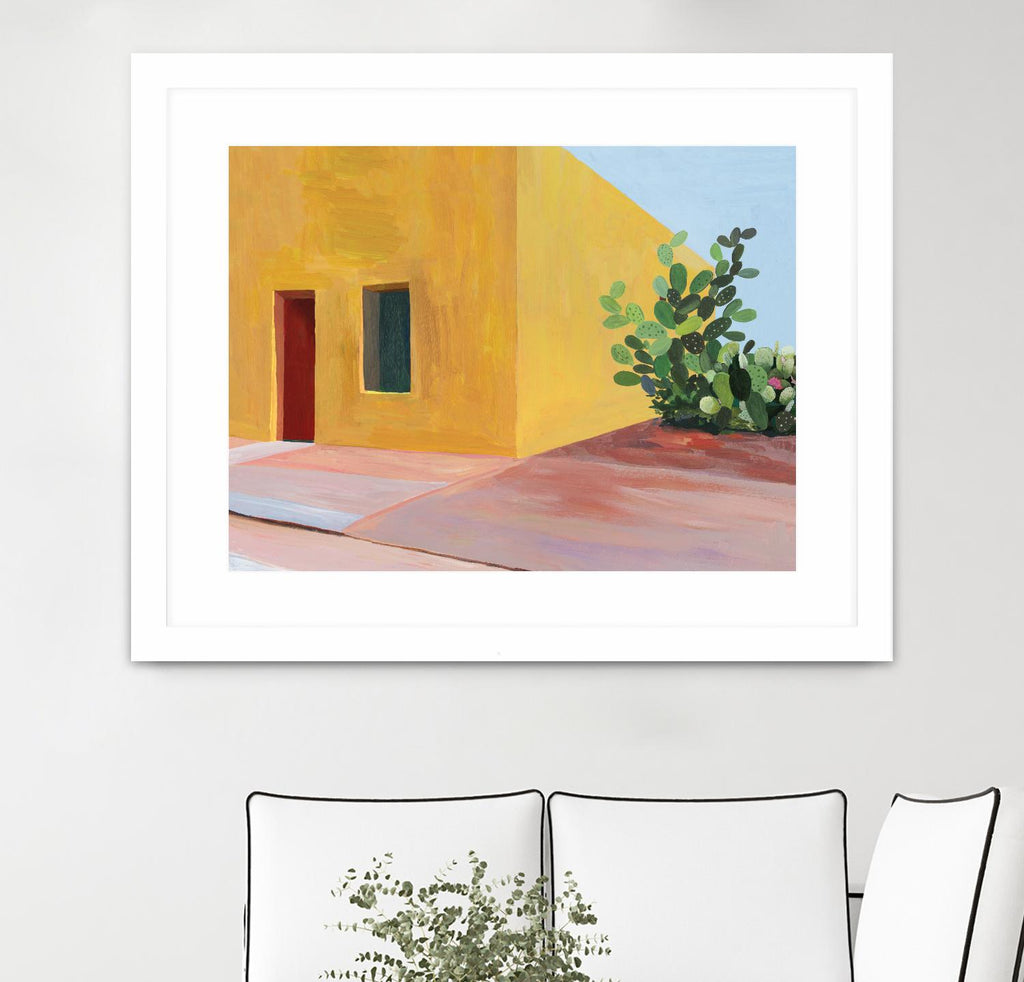 Tuscan Valley par Aimee Wilson sur GIANT ART - cactus à architecture rouge