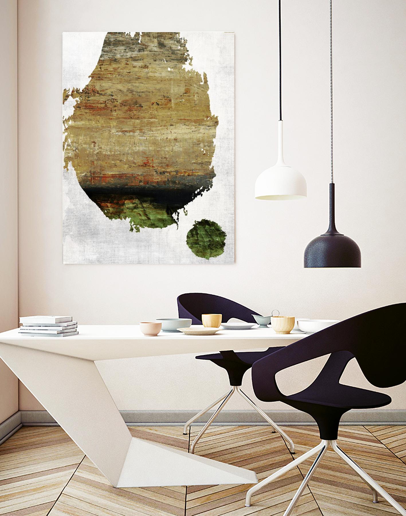 We Were Meant to Collide by Fiona Hoop on GIANT ART - green abstract