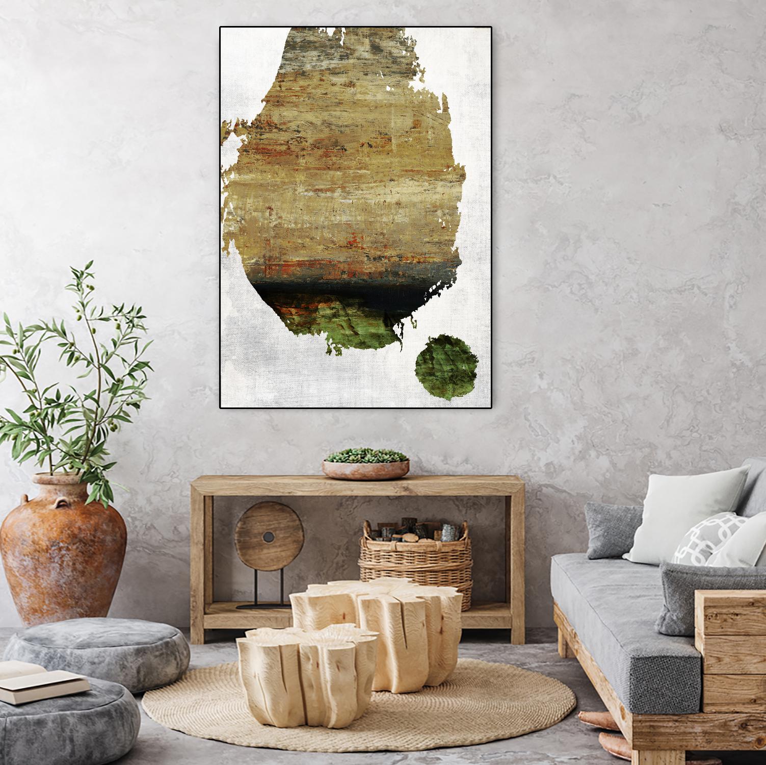 We Were Meant to Collide by Fiona Hoop on GIANT ART - green abstract