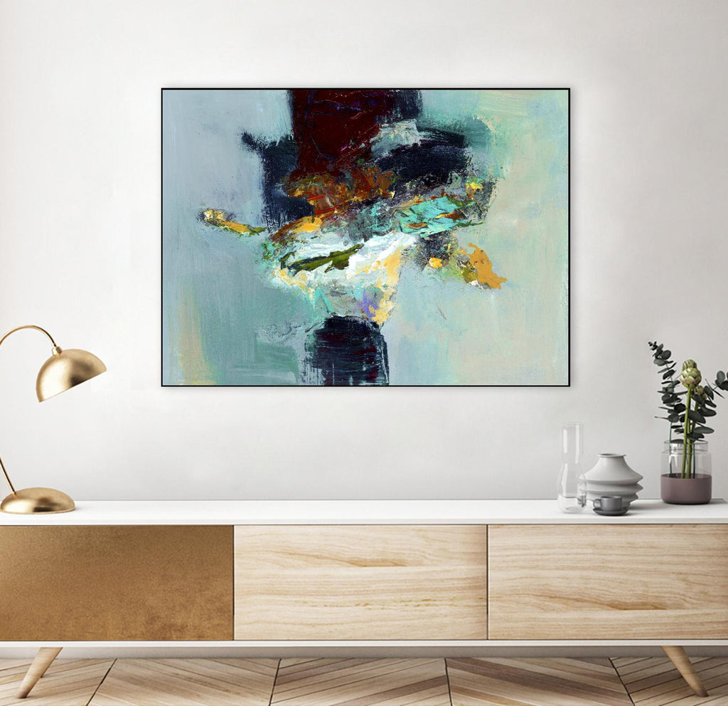 Stand by You by Fiona Hoop on GIANT ART - yellow abstract