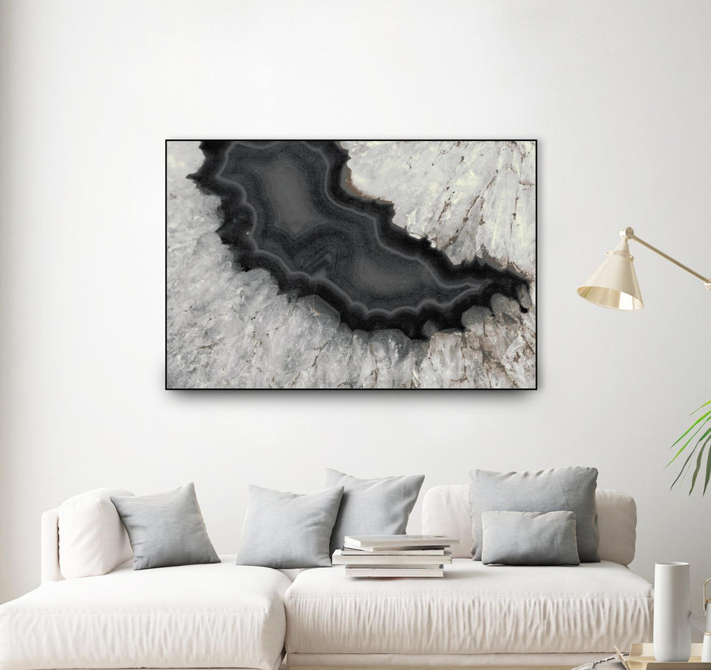 Dark Watercolor Agate Square by Susan Bryant on GIANT ART - abstract photography