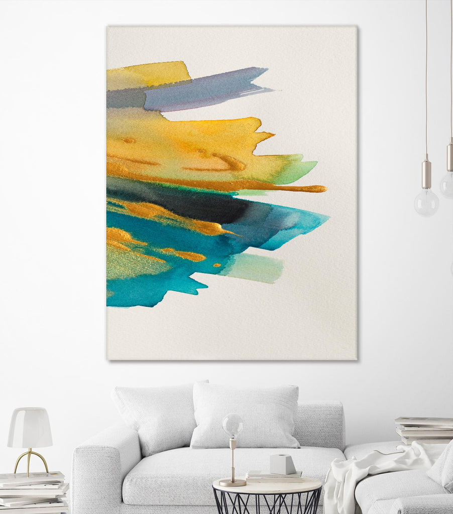 Amber Gold Vertical II by Lanie Loreth on GIANT ART - gold abstract