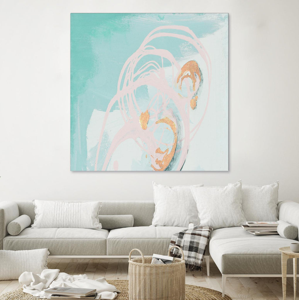 Spring Breeze Pink & Turquoise I by Patricia Pinto on GIANT ART - turquoise abstract