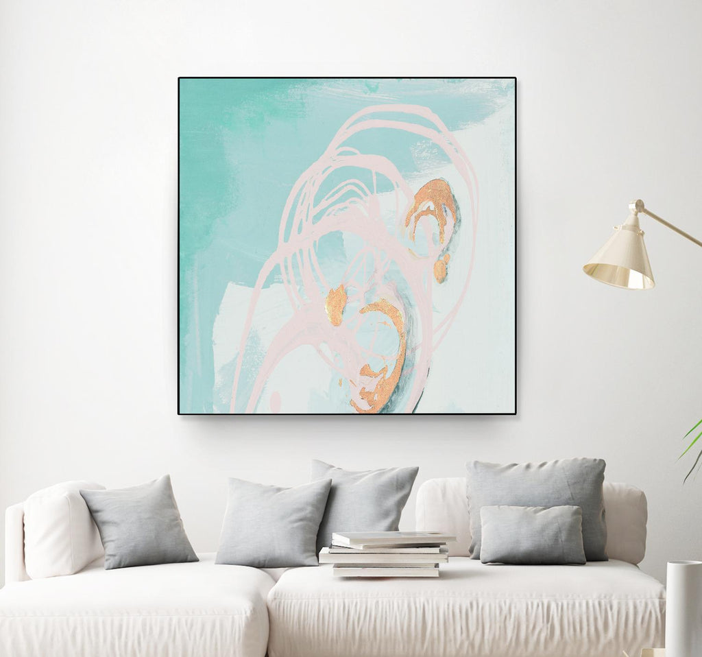 Spring Breeze Pink & Turquoise I by Patricia Pinto on GIANT ART - turquoise abstract