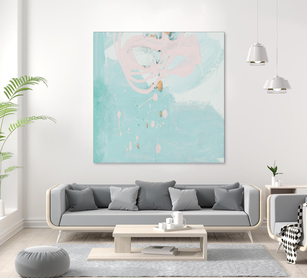 Spring Breeze Pink & Turquoise II by Patricia Pinto on GIANT ART - turquoise Abstract