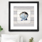 Muted Blue Sea Shell on Wood by Lanie Loreth on GIANT ART - coastal 