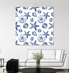 Deep Ocean Treasures White Pattern by Janice Gaynor on GIANT ART - coastal pattern