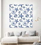 Deep Ocean Treasures White Pattern by Janice Gaynor on GIANT ART - coastal pattern