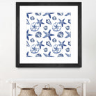 Deep Ocean Treasures White Pattern by Janice Gaynor on GIANT ART - coastal pattern