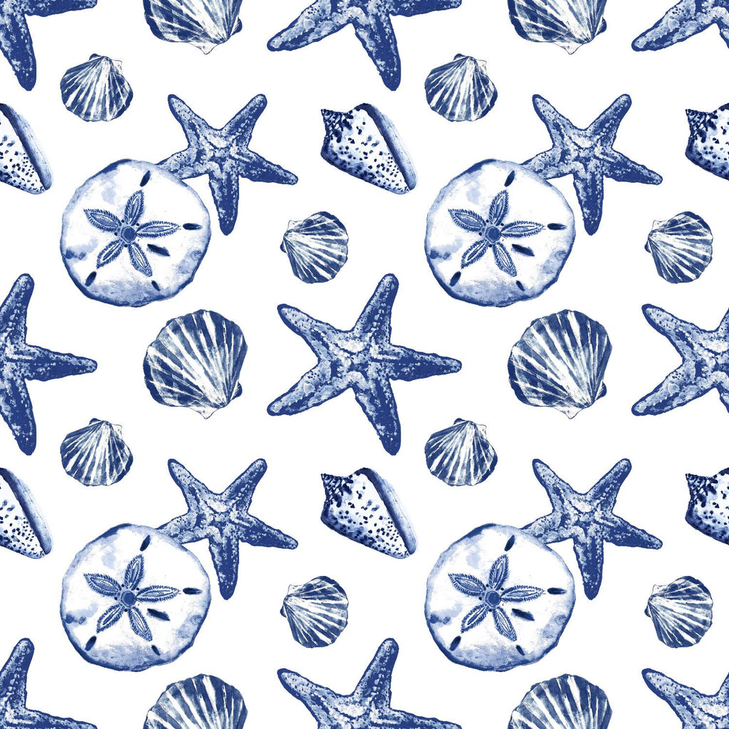 Motif blanc Deep Ocean Treasures de Janice Gaynor sur GIANT ART - motif côtier